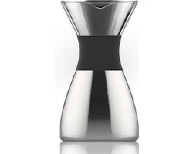 Asobu PourOver Koffiezetapparaat voor koud brouwen - Handmatig - Thermoskan - Zwart/Zilver