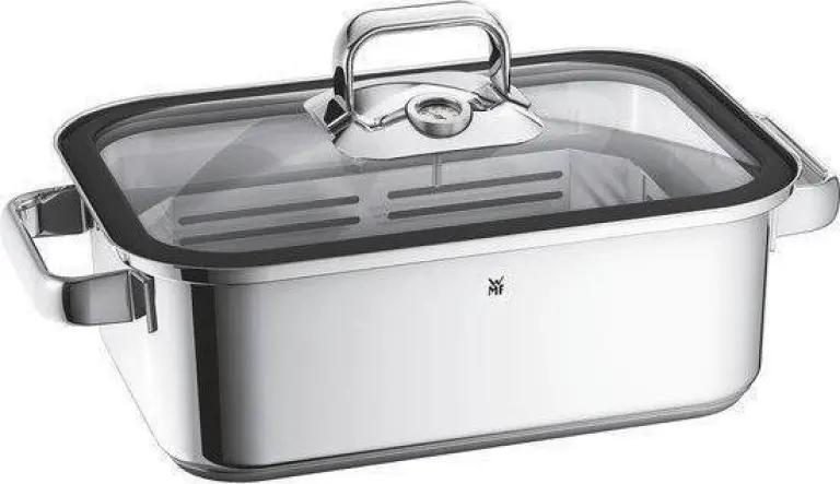 WMF Vitalis 1741026040 - Stoompan - 3,5 l - Siliconen rand - Hittebestendig glas