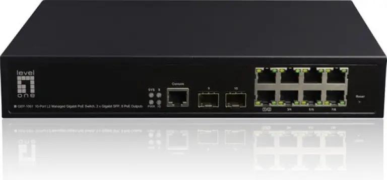 LevelOne GEP-1061 - Managed L2 netwerk-switch - Gigabit Ethernet - Power over Ethernet - Zwart