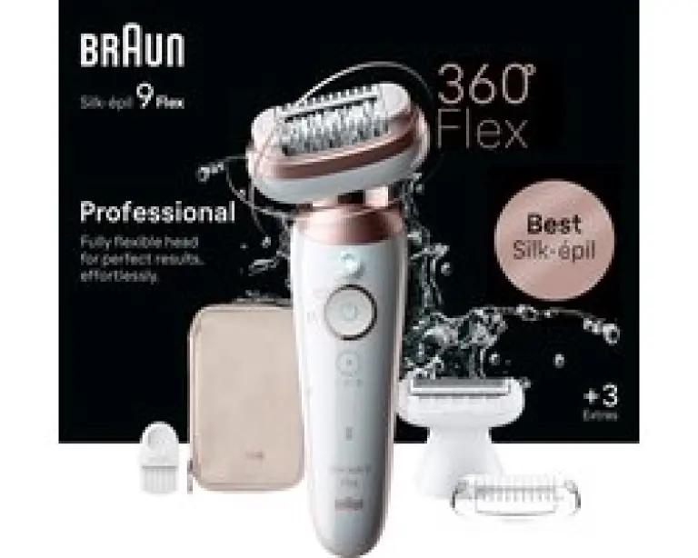Braun Silk-épil 9 Flex 9-030 - Epilator - 40 pincetten - Nat & droog gebruik - Roze/Wit