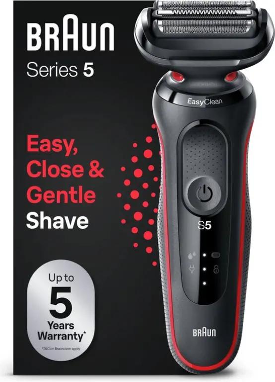 Braun Series 5 51-R1000s - Elektrisch Scheerapparaat - 3 Flexibele Mesjes - AutoSense - Rood