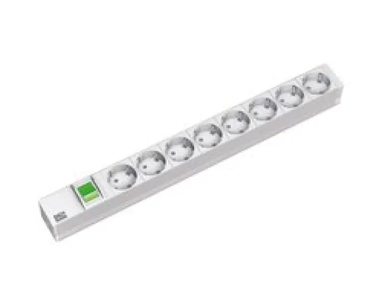 Bachmann Outlet strip 8-weg 19 inch - 8 stopcontacten - 1,5 m snoer - compact design
