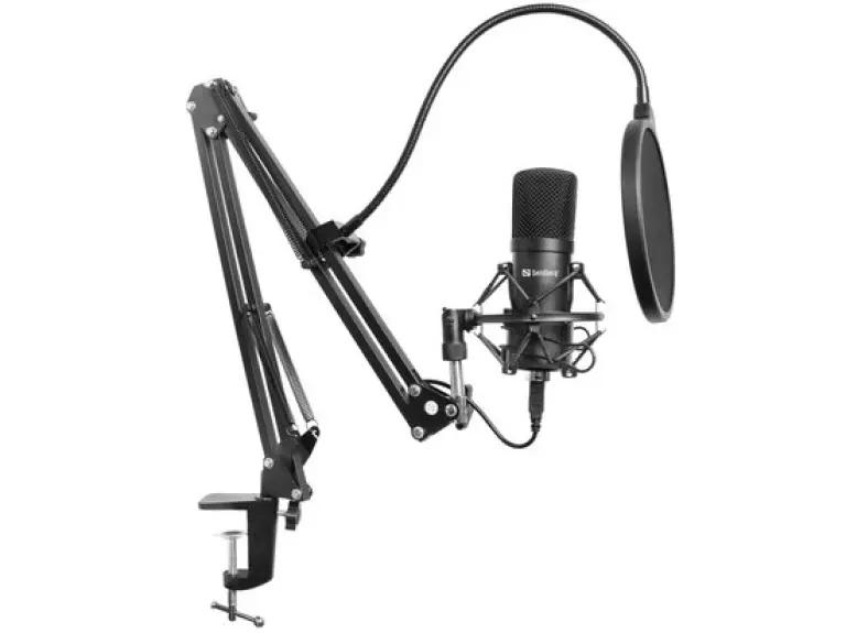 Sandberg 126-07 - Streamer USB Microfoon Kit - Zwart - Verstelbare microfoonarm - Popfilter