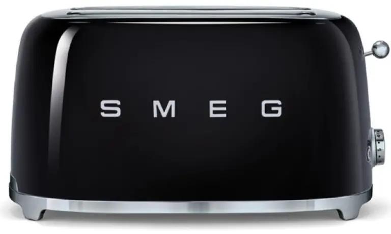 Smeg TSF02BLEU - Broodrooster - Zwart - 6 bruiningsstanden - 2 extra brede sleuven - Kruimellade