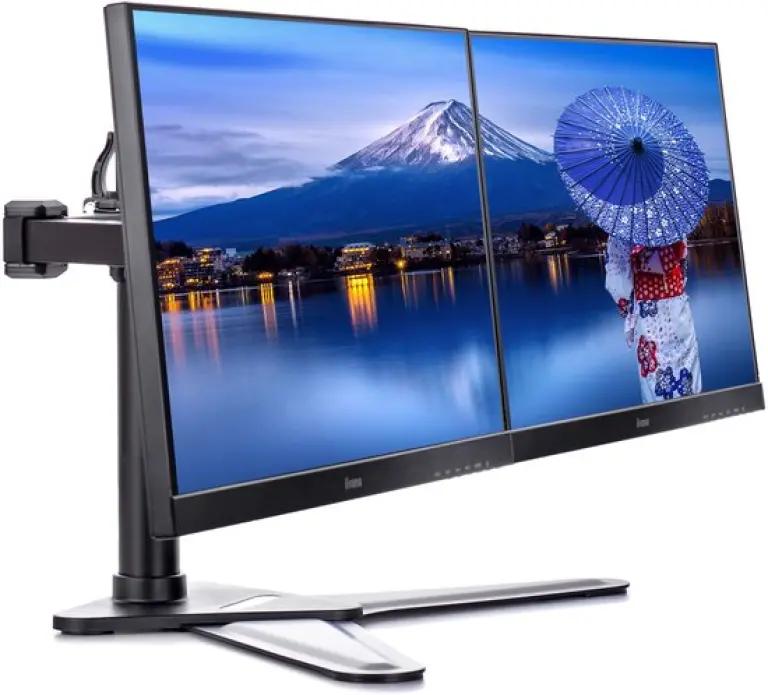iiyama DS1002D-B1 - Dubbele bureausteun - In hoogte verstelbaar - Zwart